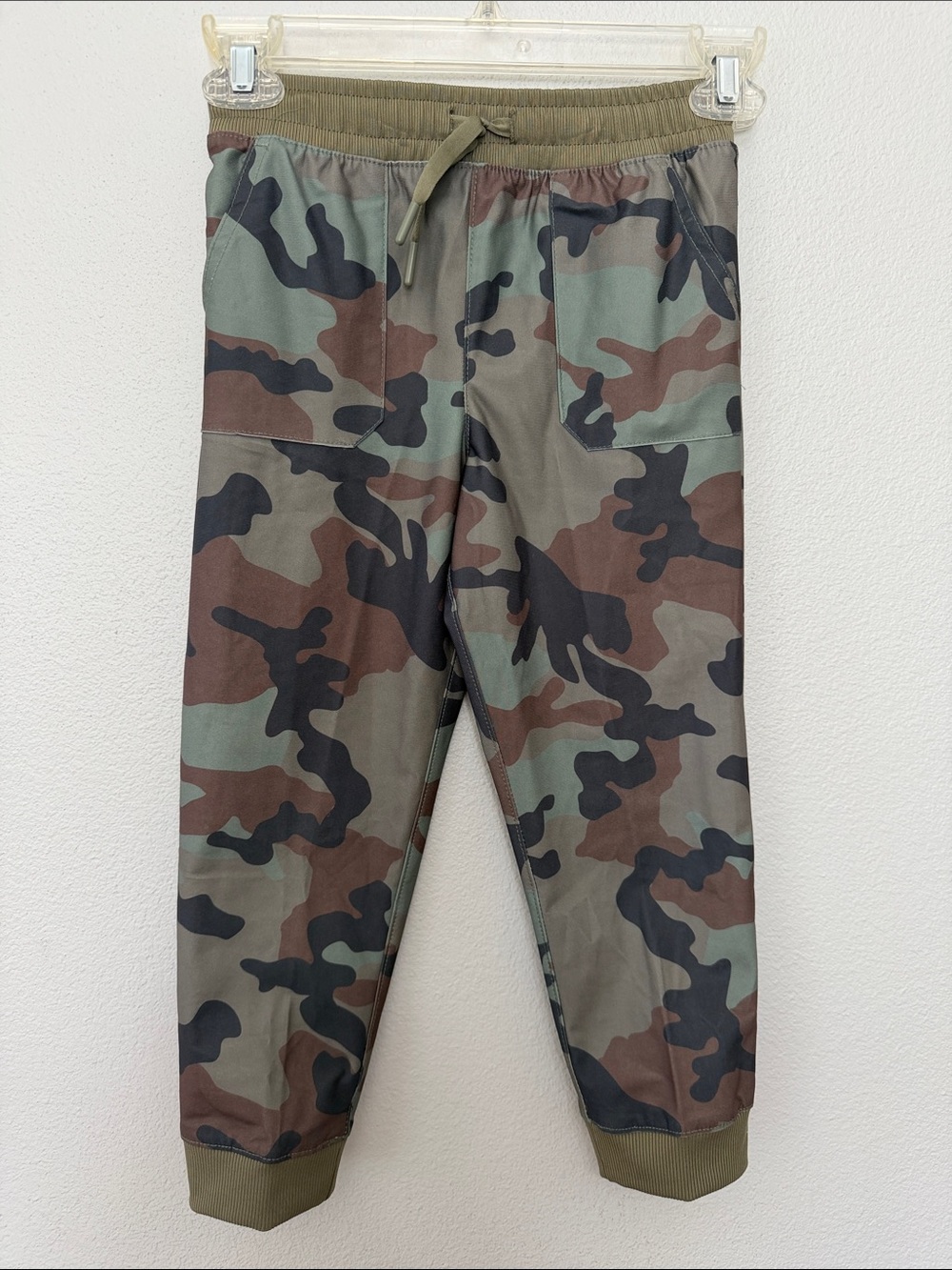 Kids Camo Jogger Sweatpants in Olive Green 5T